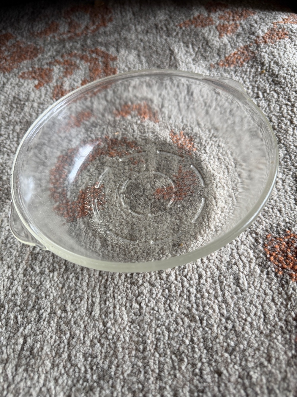 Vintage Glasbake 218 Etched 6-Inch Clear Round Casserole Dish (No Lid)